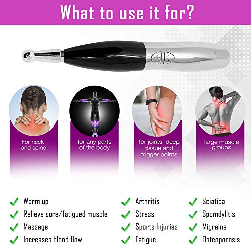 MORF Acupuncture Pen | Electric Acupuncture Pen Stimulator | 2 Massage Heads ...