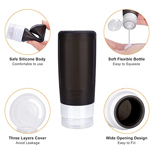 16 Pack Silicone Travel Bottles Set for Toiletries - Morfone TSA Approved Tra...