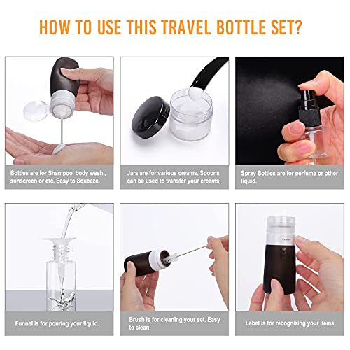 16 Pack Silicone Travel Bottles Set for Toiletries - Morfone TSA Approved Tra...
