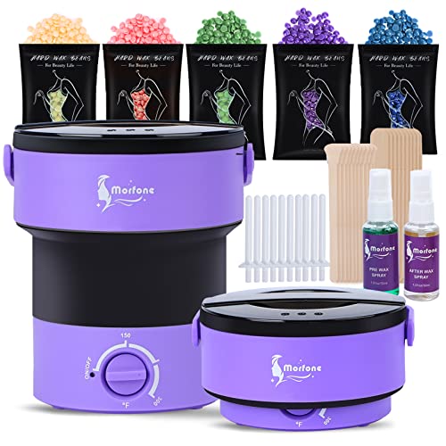 Waxing Kit For Women Men - Morfone Foldable Wax Warmer For Hair Removal Home ...
