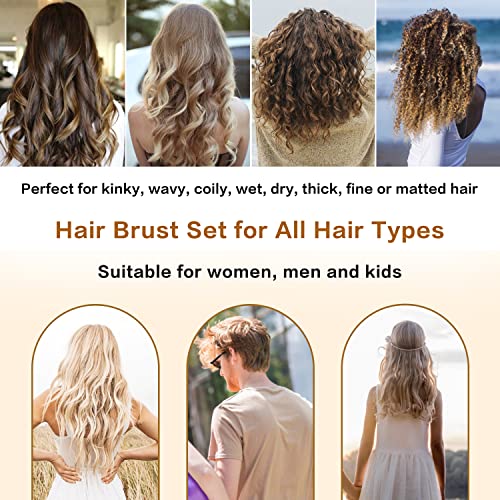 8PCS Detangling Brush and Comb, MORGLES Detangling Hair Brush Wide Tooth Comb...