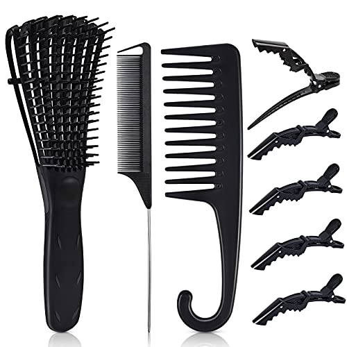 8PCS Detangling Brush and Comb, MORGLES Detangling Hair Brush Wide Tooth Comb...