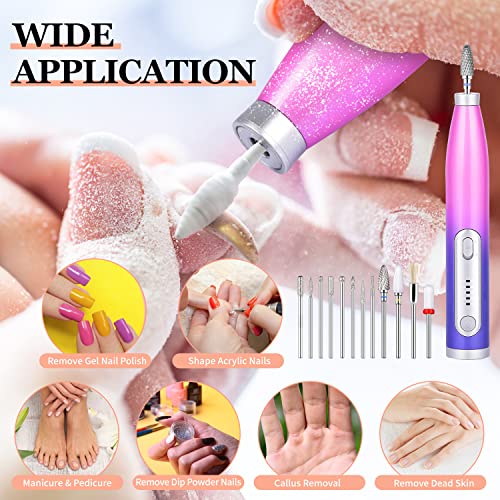 Electric Nail Drill,Morgles Cordless Nail Drill Rechargeable Electric Nail Fi...