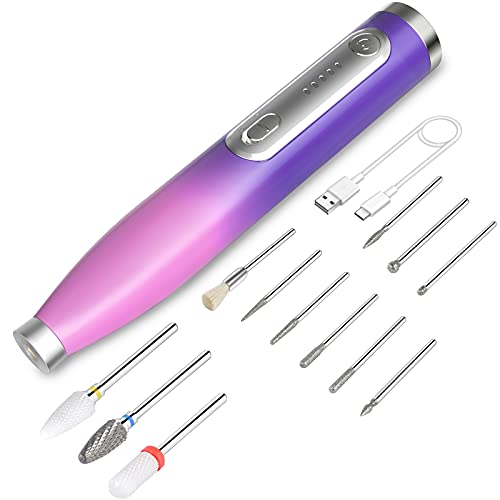 Electric Nail Drill,Morgles Cordless Nail Drill Rechargeable Electric Nail Fi...