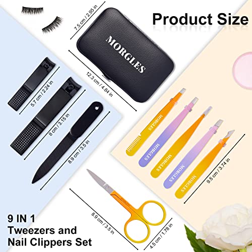 Eyebrow Tweezers, MORGLES Professional Tweezers for Eyebrows Stainless Steel ...
