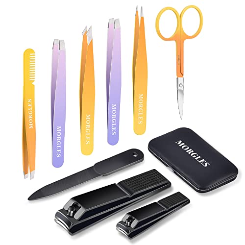 Eyebrow Tweezers, MORGLES Professional Tweezers for Eyebrows Stainless Steel ...