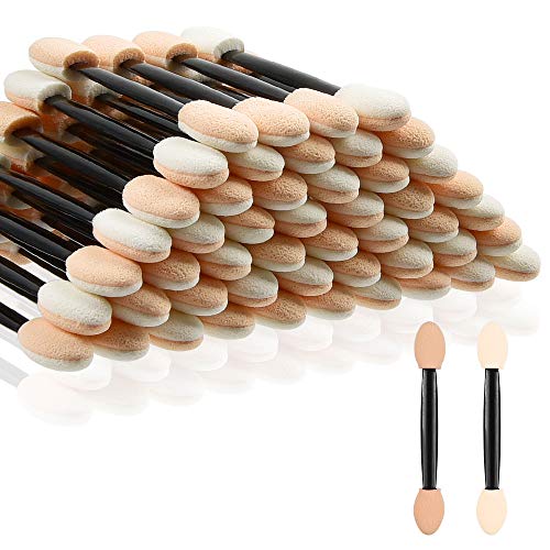 Eyeshadow Applicators,MORGLES Eyeshadow Brush Sponge Applicator 50pcs Disposa...