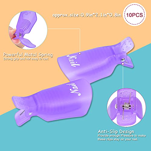 Gel Nail Polish Remover Kit,MORGLES 10pcs Nail Remover Clips Nail Clips 300pc...