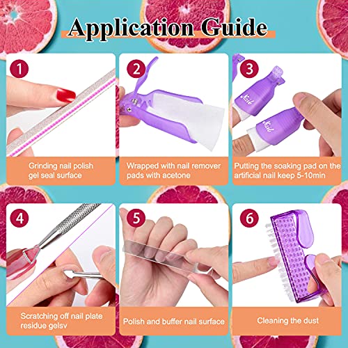 Gel Nail Polish Remover Kit,MORGLES 10pcs Nail Remover Clips Nail Clips 300pc...