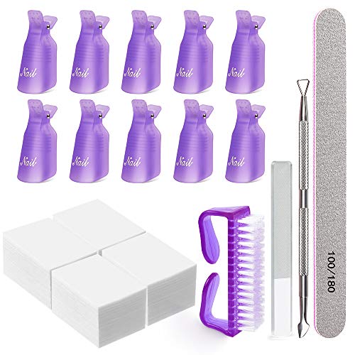 Gel Nail Polish Remover Kit,MORGLES 10pcs Nail Remover Clips Nail Clips 300pc...