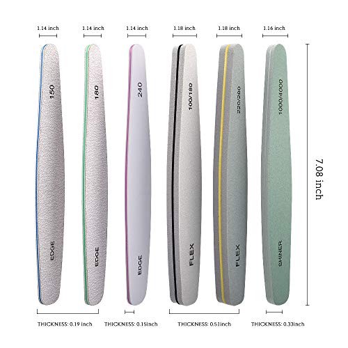 Nail Files, MORGLES Emery Boards Nail File Professional Grit Nail File Pack f...