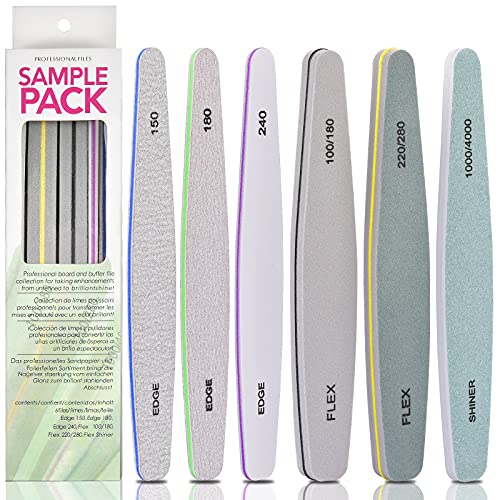 Nail Files, MORGLES Emery Boards Nail File Professional Grit Nail File Pack f...