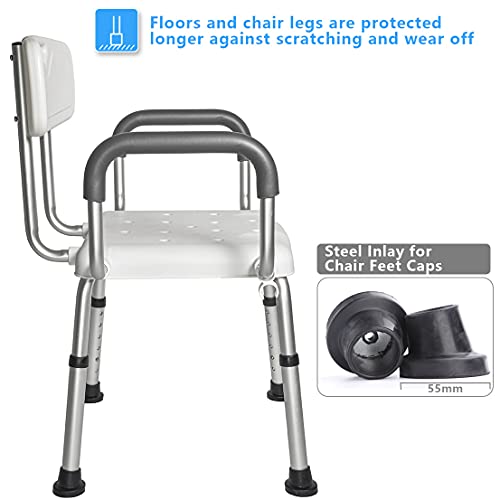 Morimoe Shower Chair for Elderly,Wide Seat,Easy Assembly,Adjustable Height,No...