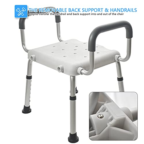 Morimoe Shower Chair for Elderly,Wide Seat,Easy Assembly,Adjustable Height,No...