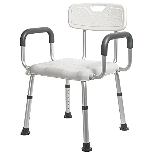Morimoe Shower Chair for Elderly,Wide Seat,Easy Assembly,Adjustable Height,No...