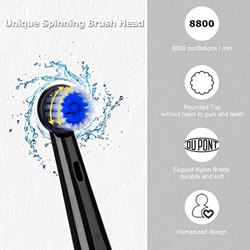 Mornwell Electric Toothbrush USB Fast Charging 3 Modes Rotary Toothbrushes Re...