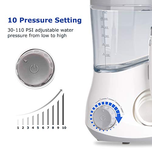 Water Flosser 600ml Dental Oral Irrigator Teeth Cleaner for Personal Braces C...