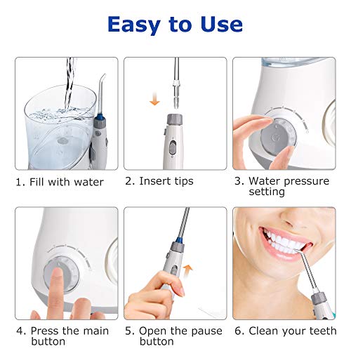 Water Flosser 600ml Dental Oral Irrigator Teeth Cleaner for Personal Braces C...
