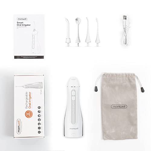 Water Flosser Cordless, Mornwell 4 Modes Dental Oral Irrigator with 4 Jet Tip...