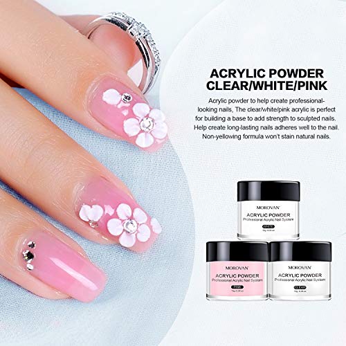 Morovan Acrylic Nail Kit Acrylic Powder and Professional Liquid Monomer set w...