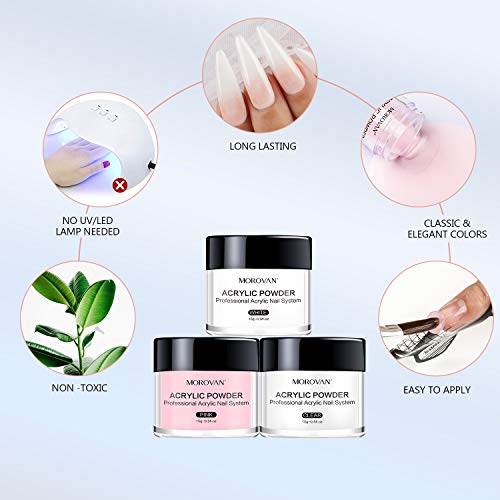 Morovan Acrylic Nail Kit Acrylic Powder and Professional Liquid Monomer set w...