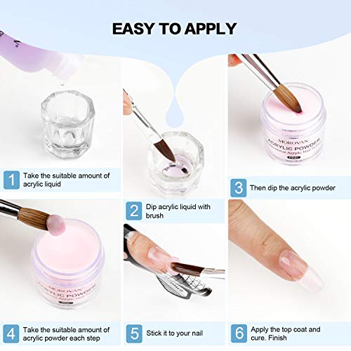 Morovan Acrylic Nail Kit Acrylic Powder and Professional Liquid Monomer set w...