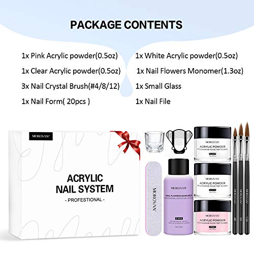 Morovan Acrylic Nail Kit Acrylic Powder and Professional Liquid Monomer set w...