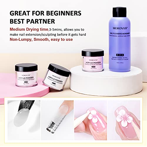 Morovan Acrylic Nail Kit - Professional Acrylic Powder and Liquid Monomer Set...