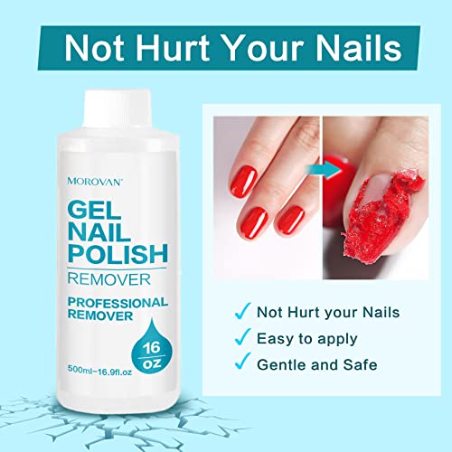 Morovan Gel Nail Polish Remover Kit - 16oz Gel Polish Remover Professional Re...