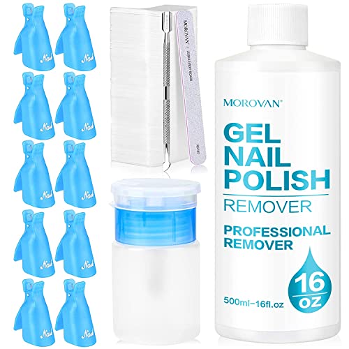 Morovan Gel Nail Polish Remover Kit - 16oz Gel Polish Remover Professional Re...
