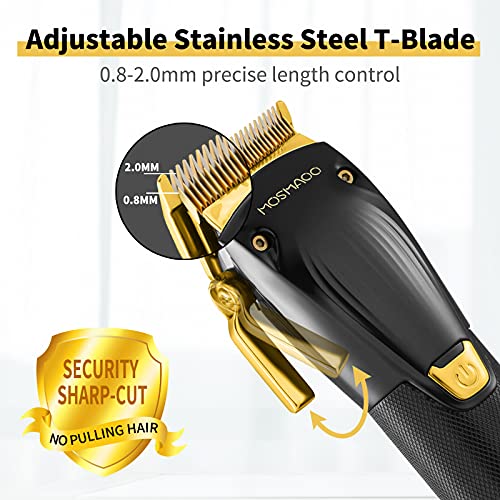 MOSMAOO Professional Cordless Hair Clippers and Hair Trimmer Combo Set for Ba...