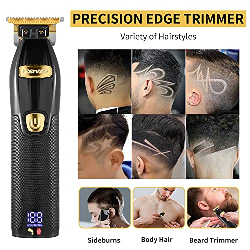 MOSMAOO Professional Cordless Hair Clippers and Hair Trimmer Combo Set for Ba...