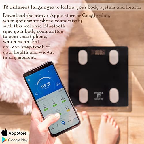 Smart Scale, Wireless Digital Bathroom Scale for Body Weight, Bluetooth Body ...
