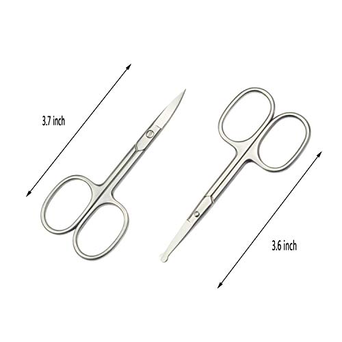 Motanar Eyebrow and Nose Hair Scissors, 3.7” Stainless Steel Professional Fac...