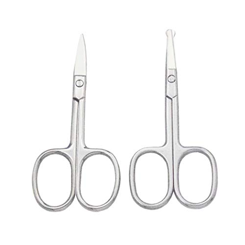 Motanar Eyebrow and Nose Hair Scissors, 3.7” Stainless Steel Professional Fac...