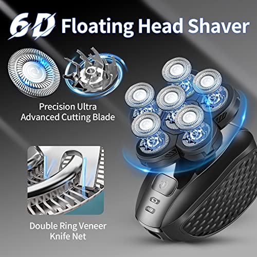 MOTLATA 6D Electric Shaver for Bald Men 7 in 1 Professional Mens Razors Rotar...