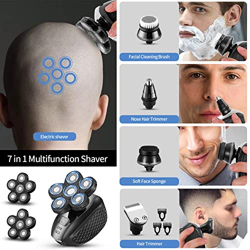 MOTLATA 6D Electric Shaver for Bald Men 7 in 1 Professional Mens Razors Rotar...