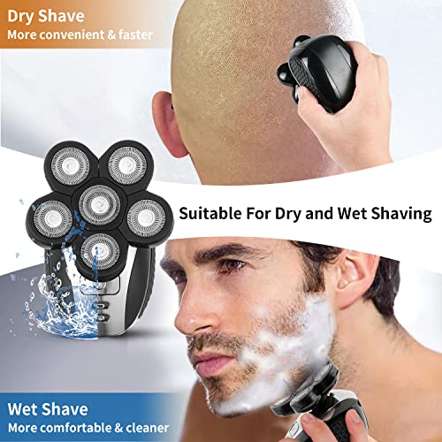 MOTLATA 6D Electric Shaver for Bald Men 7 in 1 Professional Mens Razors Rotar...
