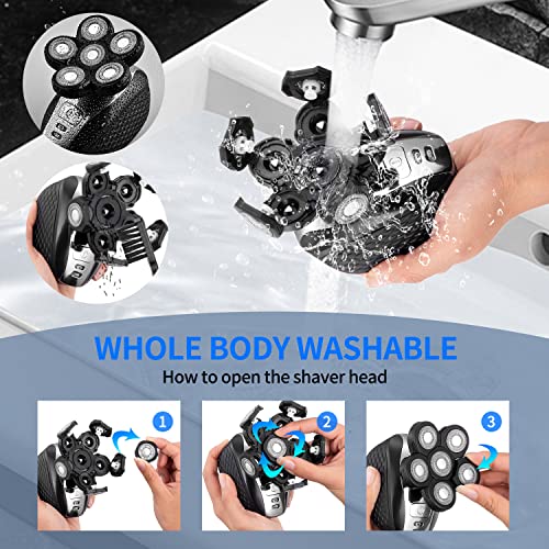 MOTLATA 6D Electric Shaver for Bald Men 7 in 1 Professional Mens Razors Rotar...