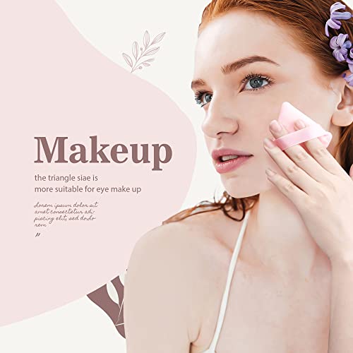 MOTZU 12 Pieces Pure Cotton Powder Puff, Made of Cotton Velour in Triangle We...