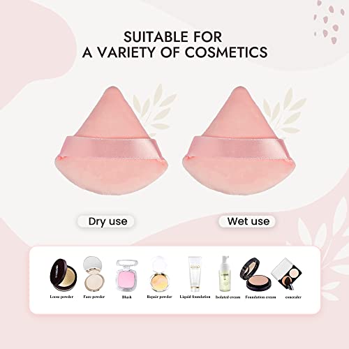 MOTZU 12 Pieces Pure Cotton Powder Puff, Made of Cotton Velour in Triangle We...
