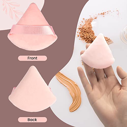MOTZU 12 Pieces Pure Cotton Powder Puff, Made of Cotton Velour in Triangle We...