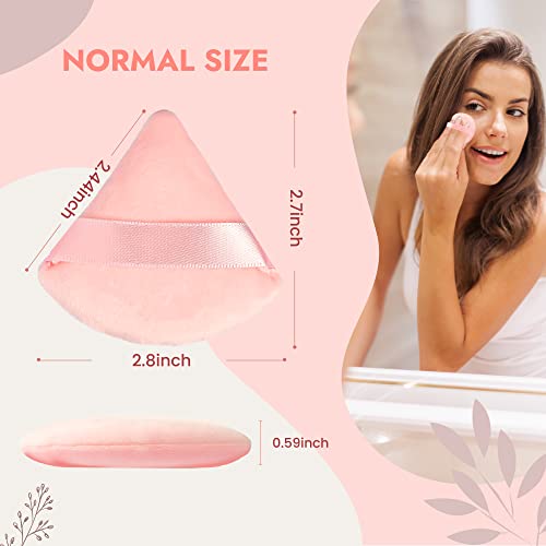 MOTZU 12 Pieces Pure Cotton Powder Puff, Made of Cotton Velour in Triangle We...