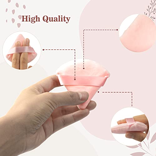 MOTZU 12 Pieces Pure Cotton Powder Puff, Made of Cotton Velour in Triangle We...