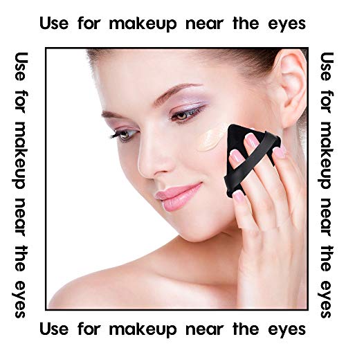 MOTZU 6 Pieces Pure Cotton Powder Puff, Made of Cotton Velour in Triangle Wed...