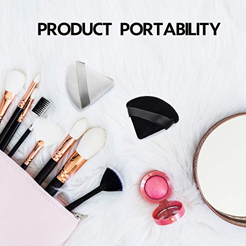 MOTZU 6 Pieces Pure Cotton Powder Puff, Made of Cotton Velour in Triangle Wed...