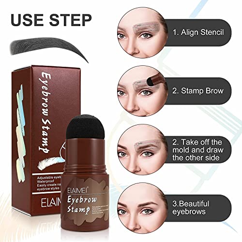 One Step Eyebrow Stamp and Professional Eyebrow Stencil Kit, with 10 Reusable...