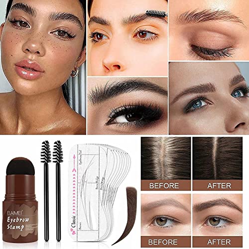 One Step Eyebrow Stamp and Professional Eyebrow Stencil Kit, with 10 Reusable...