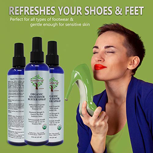 MOUNTAIN TOP Shoe Odor Buster Spray, lemongrass,eucalyptus, 8 Fl Oz