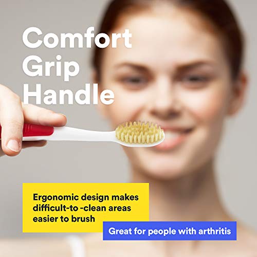 MOUTHWATCHERS - Manual Toothbrushes - Clean Teeth for Adult - 4 Count - Floss...